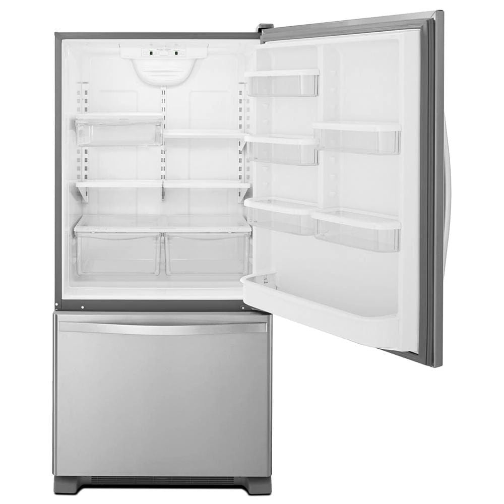 33" Wide Bottom-Freezer Refrigerator With Spillguard Glass Shelves - 22 Cu. Feet - Stainless Steel
