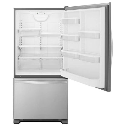 33" Wide Bottom-Freezer Refrigerator With Spillguard Glass Shelves - 22 Cu. Feet - Stainless Steel