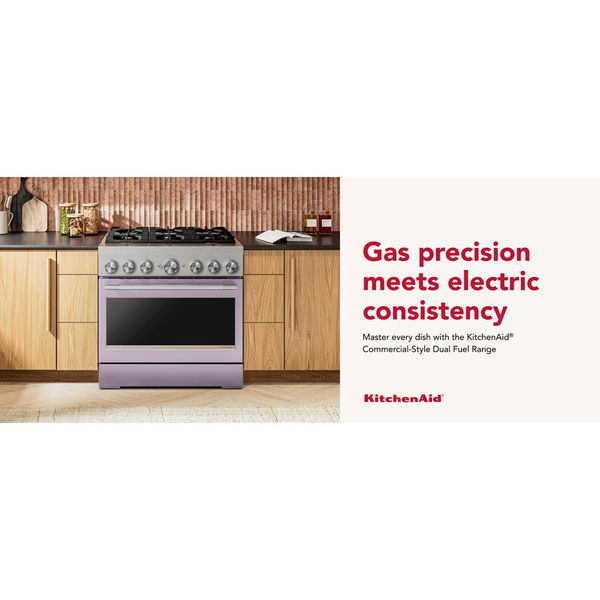 36" 6 Burner Commercial-Style Dual Fuel Range With No Preheat Air Fry Mode - Wildflower