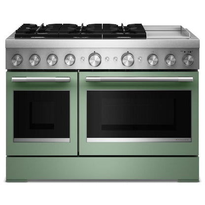 48" 6 Burner Commercial-Style Dual Fuel Range With Griddle - Cardamom