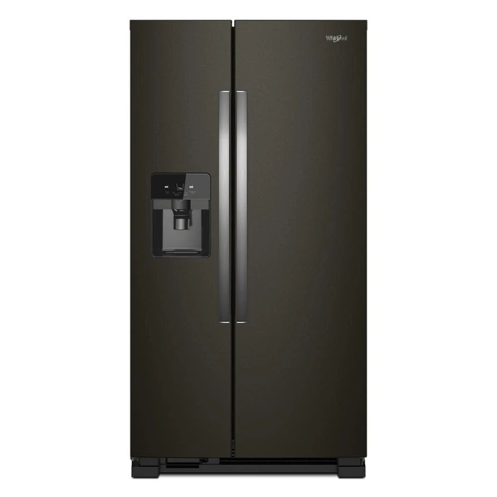 36" Wide Side-By-Side Refrigerator - 25 Cubic Feet - Black Stainless