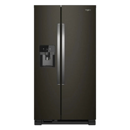 36" Wide Side-By-Side Refrigerator - 25 Cubic Feet - Black Stainless