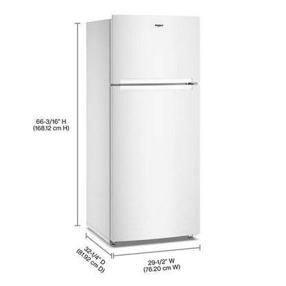 Whirlpool 28" Wide Top Freezer Refrigerator With Total Coverage Cooling, 18.0 Cu. Ft. - White