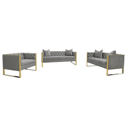 Eastbrook - Velvet Upholstered Tufted Sofa Set
