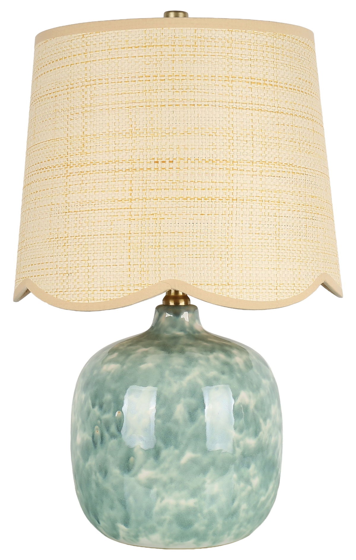 Seaglass Cove - 21 X 13 - Ceramic Accent Lamp (Set of 2) - Aqua Green, White