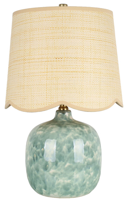 Seaglass Cove - 21 X 13 - Ceramic Accent Lamp (Set of 2) - Aqua Green, White