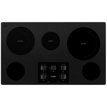 36" Electric Ceramic Glass Cooktop With Two Dual Radiant Elements - Black