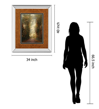 Road Of Mysteries Il By Amy Melious - Mirror Framed Print Wall Art - Green