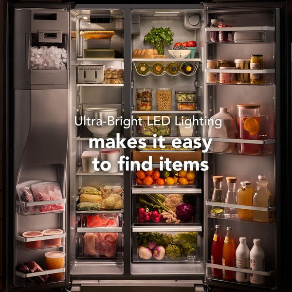 20.8 Cu. Ft. Counter-Depth Side-By-Side Refrigerator With Exterior Ice And Water Dispenser And Removable Under-Shelf Wine Rack