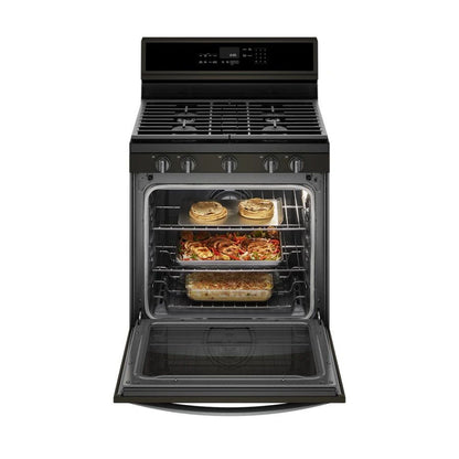 5.8 Cubic Feet Smart Freestanding Gas Range With Ez-2-Lift Grates - Black Stainless