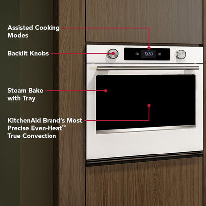 30" Smart Electric Single Wall Oven With Assisted Cooking Modes - White