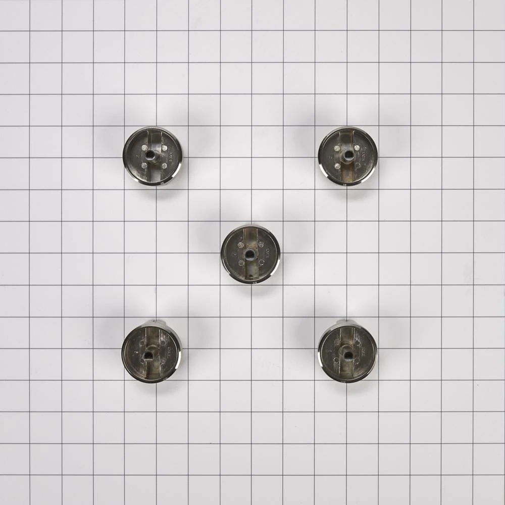 Jennair Pro-Style Gas Cooktop Knobs With High-Gloss Textured Outer Ring (Set Of 5), For Models Jgc1536Bs And Jgc1530Bs - Stainless Steel