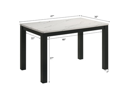 Resia - 5 Piece Dining Room Set - White / Black