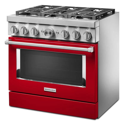 36'' Smart Commercial-Style Dual Fuel Range With 6 Burners - Passion Red