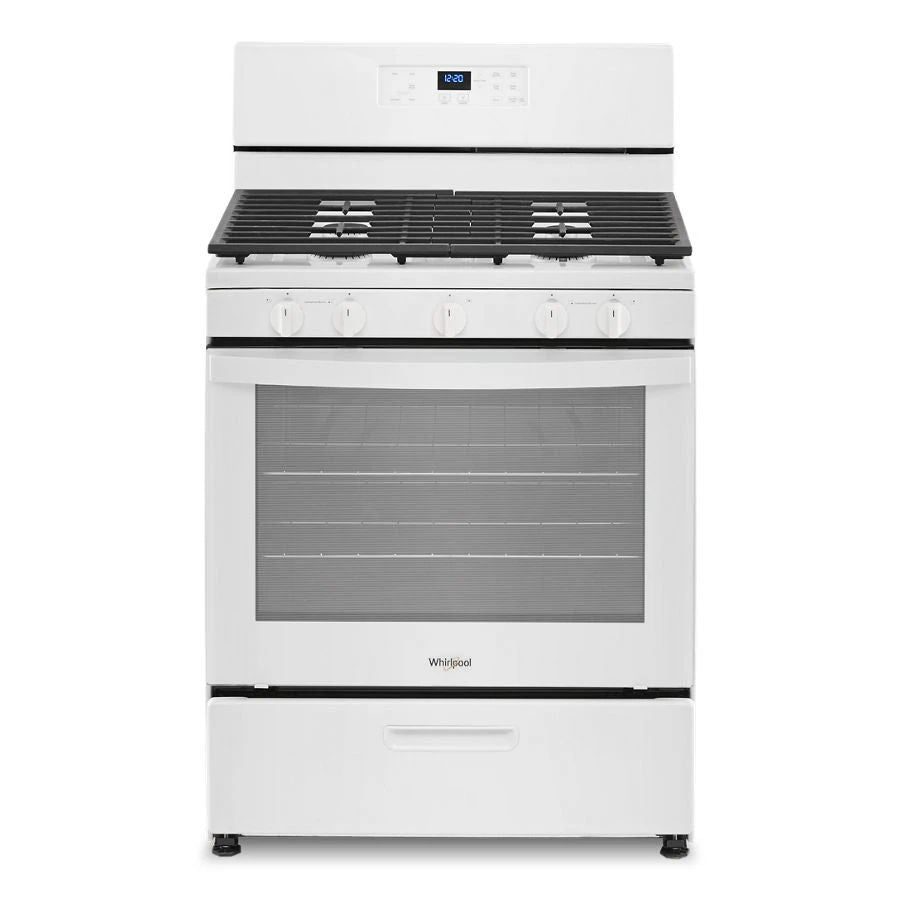 5.1 Cubic Feet Freestanding Gas Range With Edge to Edge Cooktop - White