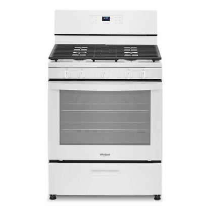 5.1 Cubic Feet Freestanding Gas Range With Edge to Edge Cooktop - White