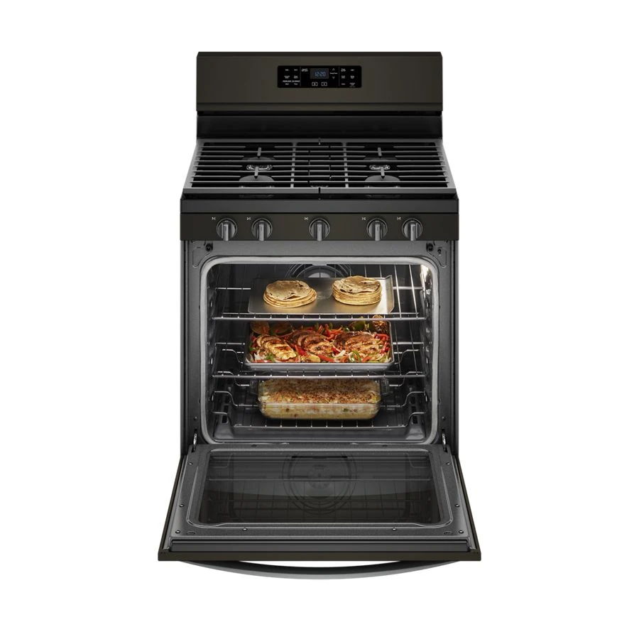 5.8 Cubic Feet Freestanding Gas Range With Frozen Bake Technology - Black Stainless