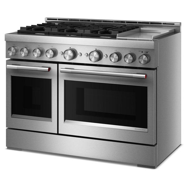 KitchenAid 48" 6 Burner Commercial-Style Gas Range With Griddle - Stainless Steel