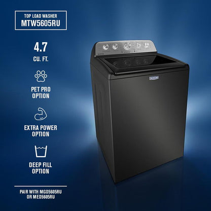 4.7 Cu Ft. Top Load Agitator Washer With Extra Power And Pet Pro Option - Volcano Black