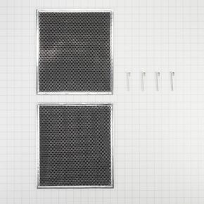 Range Hood Charcoal Filter, With (2) 16 1/2" X 11 1/2" Filters, And 4 Spring Clips - Silver