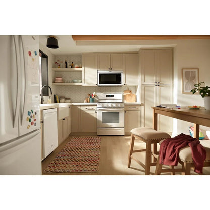 1.1 Cubic Feet Flush Mount Microwave With Turntable-Free Design - White