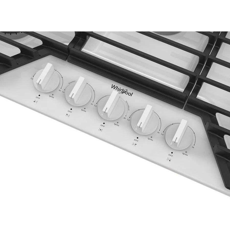 36" Gas Cooktop With Ez-2-Lift Hinged Cast-Iron Grates - White