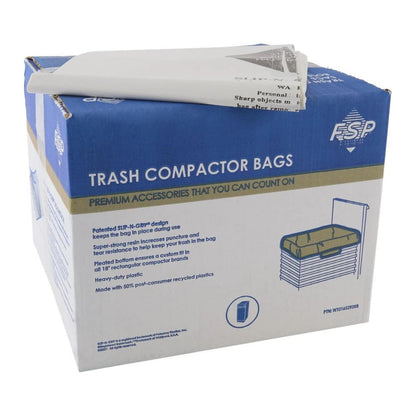 Heavy-Duty Plastic Compactor Bags (60-Pack) - White With Odor Remover For 18" Compactor Models - White
