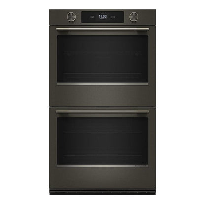 30" Smart Electric Double Wall Oven With Assisted Cooking Modes - Black Ore