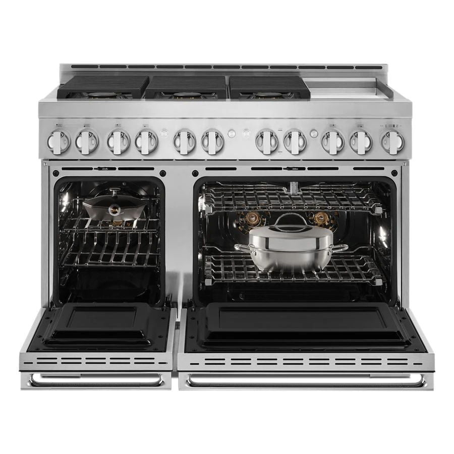 48" Noir Gas Professional-Style Range With Chrome-Infused Griddle