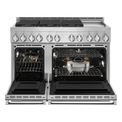 48" Noir Gas Professional-Style Range With Chrome-Infused Griddle