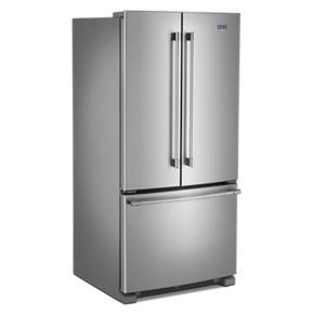 33" Wide French Door Refrigerator With Water Dispenser, 22 Cubic Feet - Gray