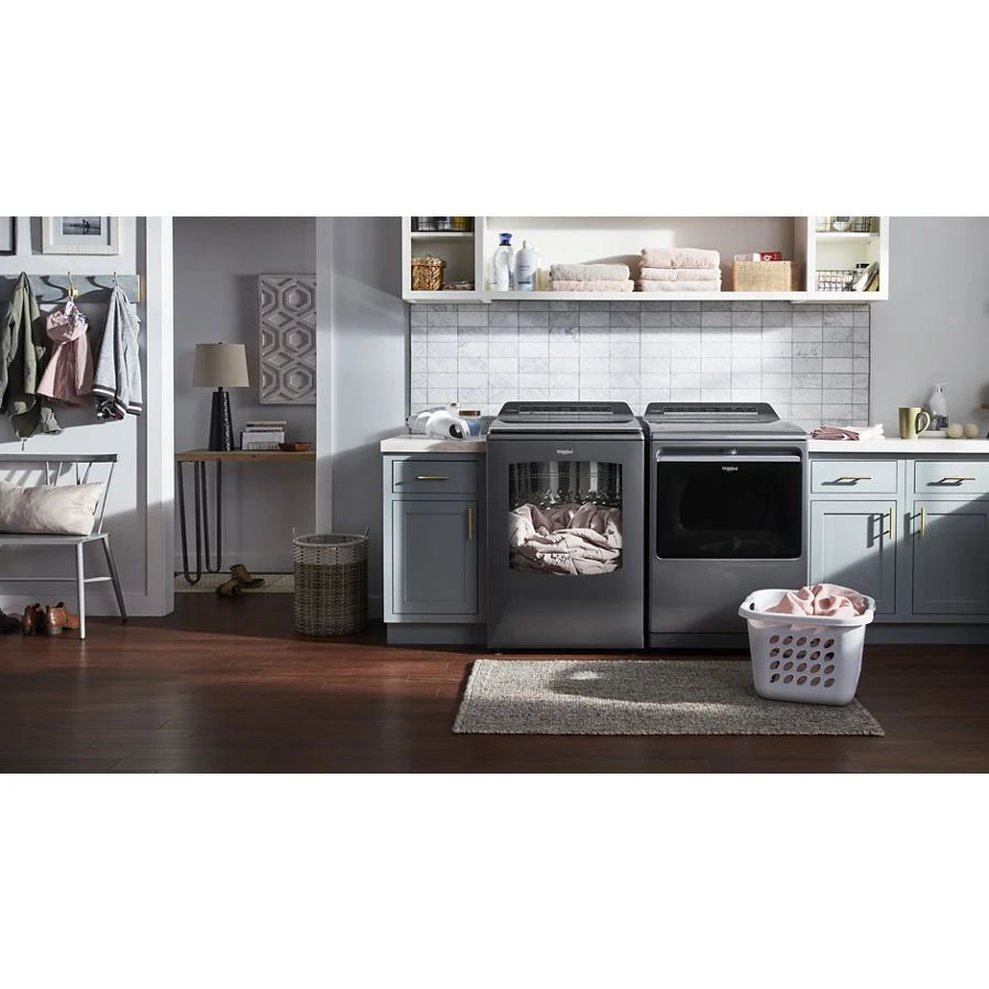 5.2-5.3 Cubic Feet Top Load Washer With 2 In 1 Removable Agitator - Chrome Shadow