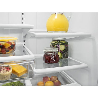 30" Wide Bottom-Freezer Refrigerator With Spillguard Glass Shelves - 18.7 Cu. Ft. - White-On-White