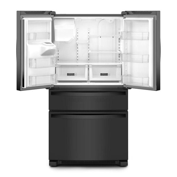 36" Wide French Door Bottom Mount Refrigerator, 25 Cu. Ft. - Black
