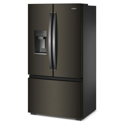 36" Wide True Counter Depth 3-Door French Door Refrigerator - 23.4 Cu. Ft. - Black Stainless Finish