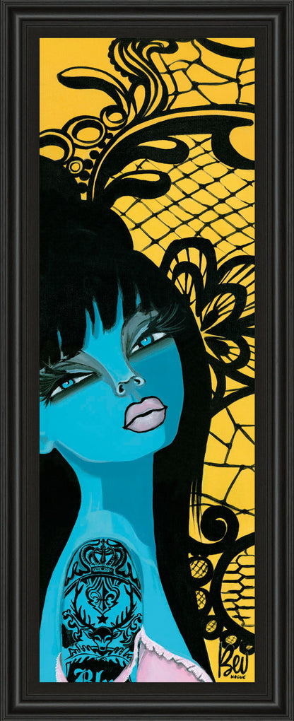 Ink Chiffon I By Bev Hogue - Framed Print Wall Art - Blue