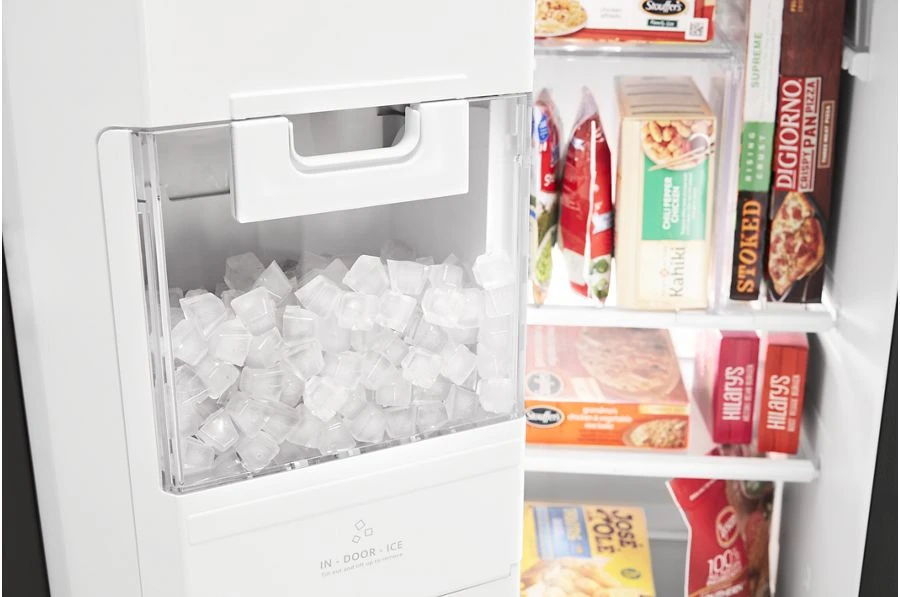 36" Wide Side-By-Side Refrigerator With Exterior Ice And Water Dispenser - 25 Cubic Feet - Black