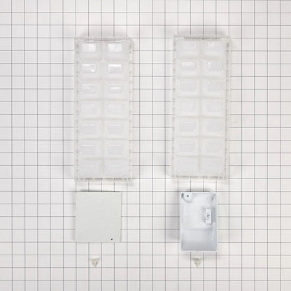Ice Maker Kit, With (1) Plastic Closure, (3) Hole Plugs, (1) Evaporator Cover, (1) Tube Fitting Cover And (2) Ice Trays