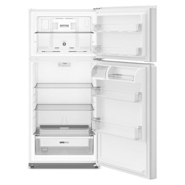 Whirlpool 28" Wide Top Freezer Refrigerator With Total Coverage Cooling, 14.3 Cu. Ft., Adjustable Glass Shelves - White