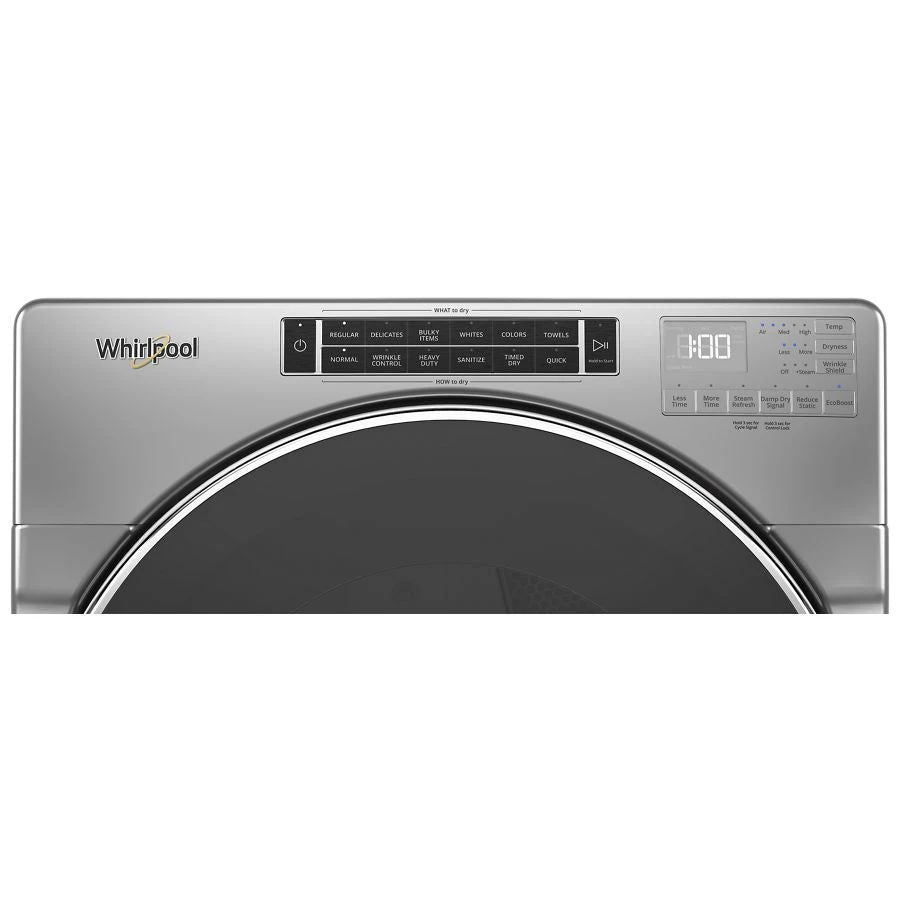 7.4 Cubic Feet Front Load Electric Dryer With Steam Cycles - Chrome Shadow