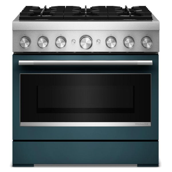 36" 6 Burner Commercial-Style Dual Fuel Range With No Preheat Air Fry Mode - Agave