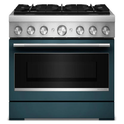 36" 6 Burner Commercial-Style Dual Fuel Range With No Preheat Air Fry Mode - Agave