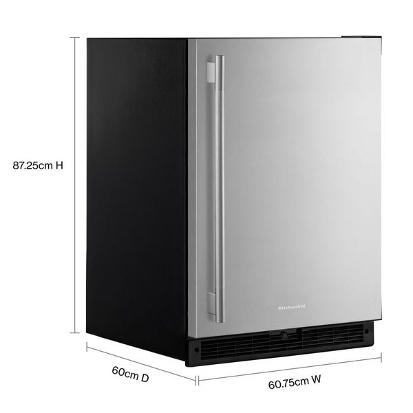 24" Undercounter Refrigerator With Stainless Steel Door - Black Cabinet / Stainless Doors