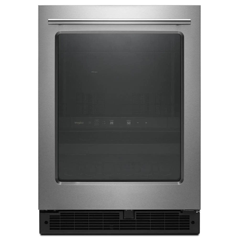 24" Wide Undercounter Beverage Center With Towel Bar Handle, 5.2 Cubic Feet - Fingerprint Resistant Stainless Steel