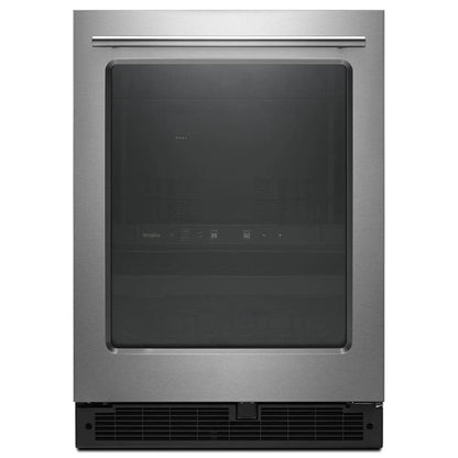 24" Wide Undercounter Beverage Center With Towel Bar Handle, 5.2 Cubic Feet - Fingerprint Resistant Stainless Steel