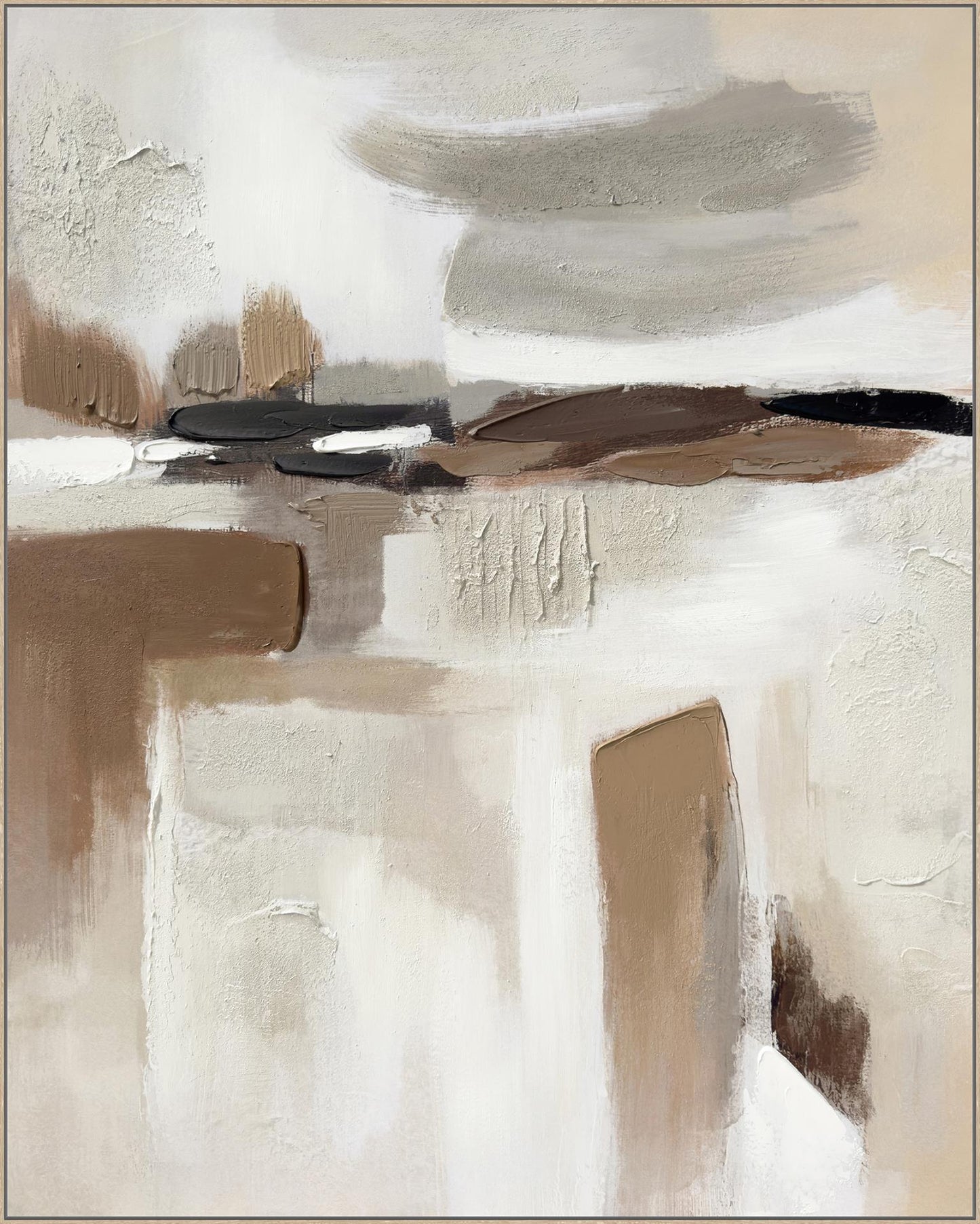 Browns and Blacks - Hand-painted Canvas in Frame