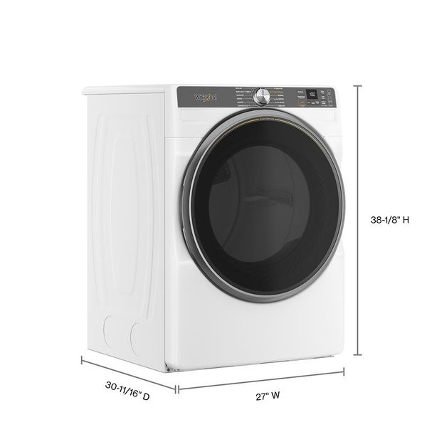 7.4 Cu. Ft. Smart Front Load Energy Star Gas Dryer With Steam Capabilities - White