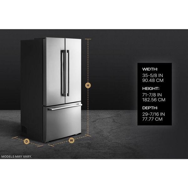 Noir 36" Counter-Depth French Door Refrigerator With Internal Dispenser
