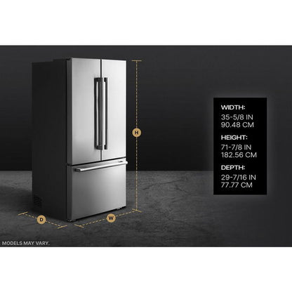Noir 36" Counter-Depth French Door Refrigerator With Internal Dispenser