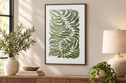Frond Cadence I - 24 X 35 - Hand-Embellished Canvas In Frame - Green